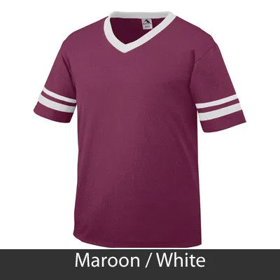 Zeta Phi Beta V-Neck Jersey with Striped Sleeves - 360 - TWILL