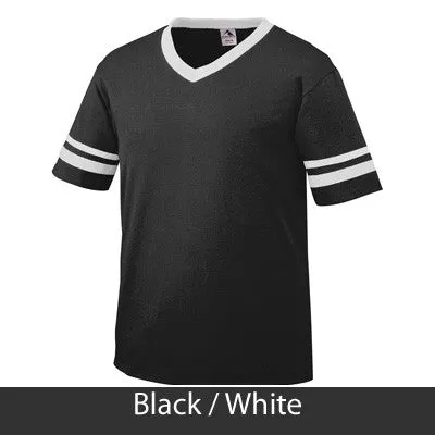 Zeta Phi Beta V-Neck Jersey with Striped Sleeves - 360 - TWILL