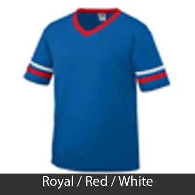 Zeta Phi Beta V-Neck Jersey with Striped Sleeves - 360 - TWILL