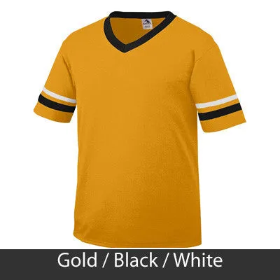 Zeta Phi Beta V-Neck Jersey with Striped Sleeves - 360 - TWILL