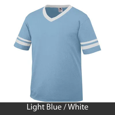 Zeta Phi Beta V-Neck Jersey with Striped Sleeves - 360 - TWILL