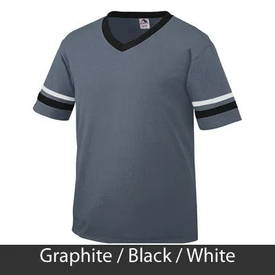 Zeta Phi Beta V-Neck Jersey with Striped Sleeves - 360 - TWILL