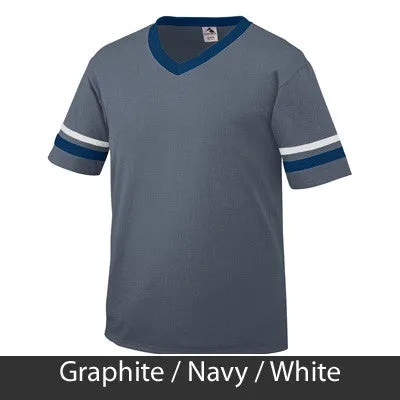 Zeta Phi Beta V-Neck Jersey with Striped Sleeves - 360 - TWILL