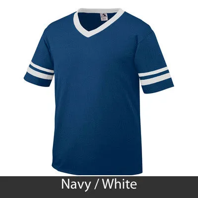 Zeta Phi Beta V-Neck Jersey with Striped Sleeves - 360 - TWILL