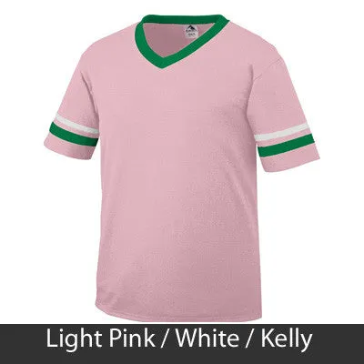 Zeta Phi Beta V-Neck Jersey with Striped Sleeves - 360 - TWILL