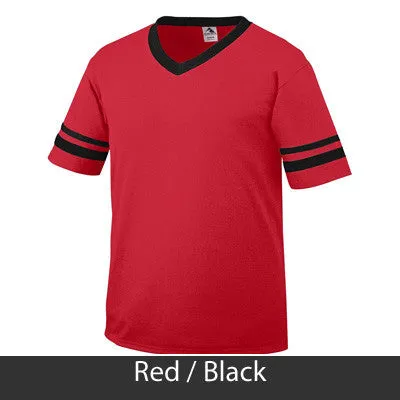 Zeta Phi Beta V-Neck Jersey with Striped Sleeves - 360 - TWILL