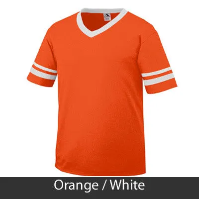 Zeta Phi Beta V-Neck Jersey with Striped Sleeves - 360 - TWILL