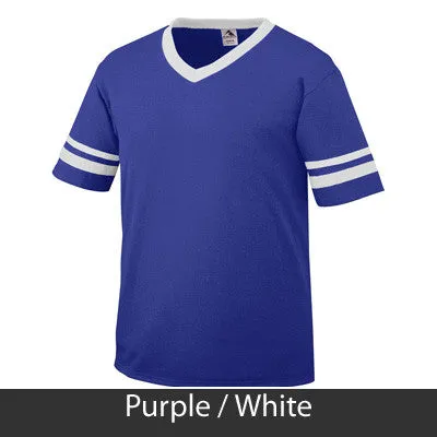 Zeta Phi Beta V-Neck Jersey with Striped Sleeves - 360 - TWILL