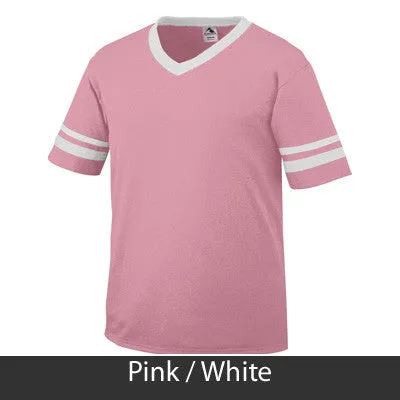 Zeta Phi Beta V-Neck Jersey with Striped Sleeves - 360 - TWILL