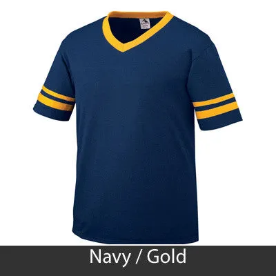 Zeta Phi Beta V-Neck Jersey with Striped Sleeves - 360 - TWILL