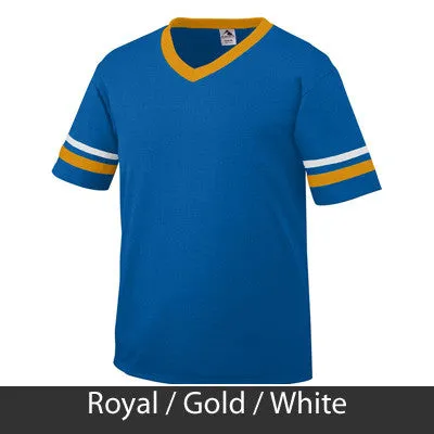 Zeta Phi Beta V-Neck Jersey with Striped Sleeves - 360 - TWILL